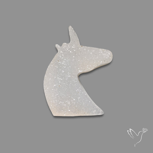 Pearlshine Druzy Unicorn Carving (Handcarved)