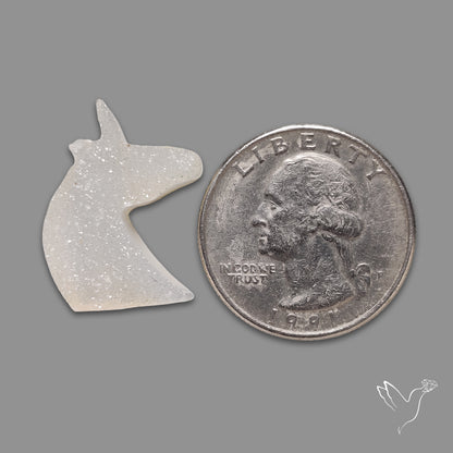 Pearlshine Druzy Unicorn Carving (Handcarved)