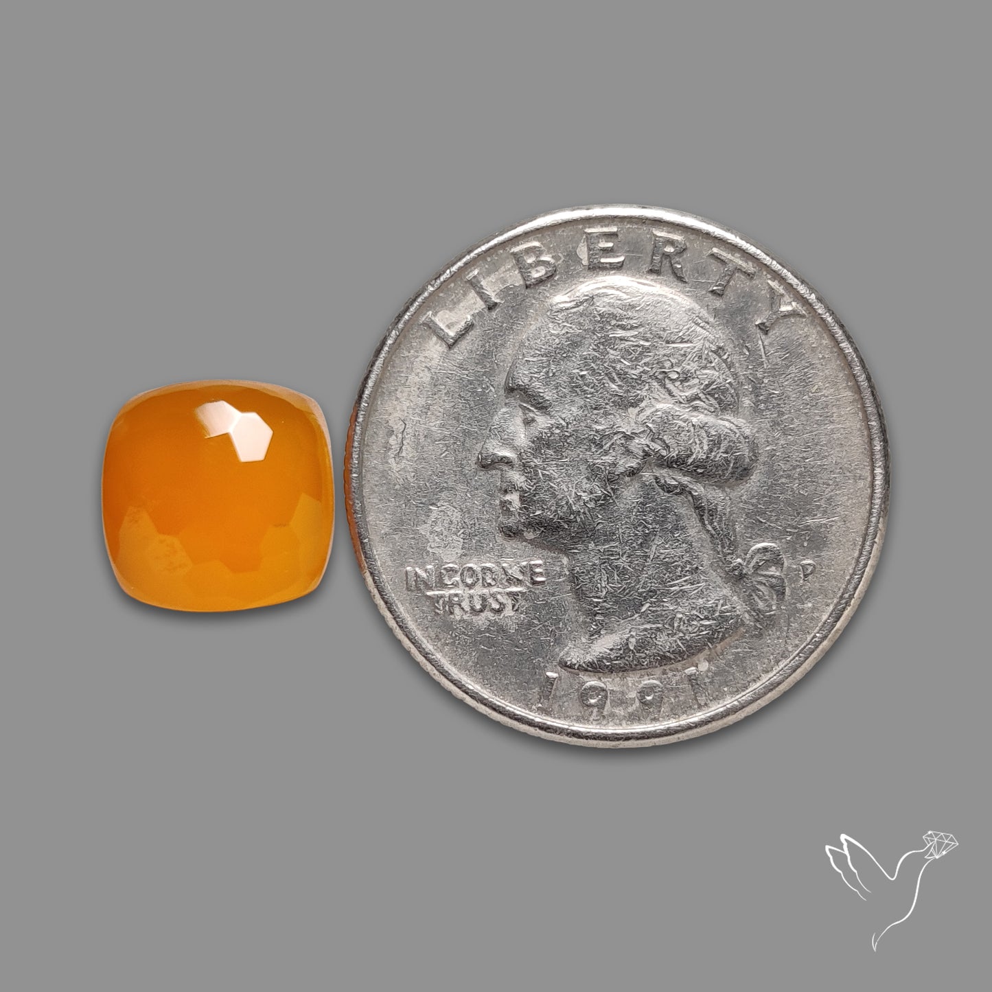 Honeycomb Cut Yellow Chalcedony