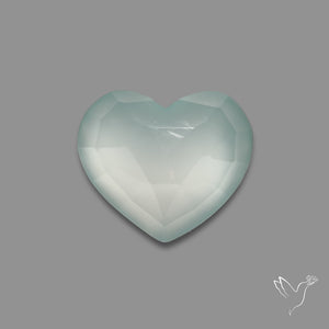 Rose Cut Aquamarine Heart