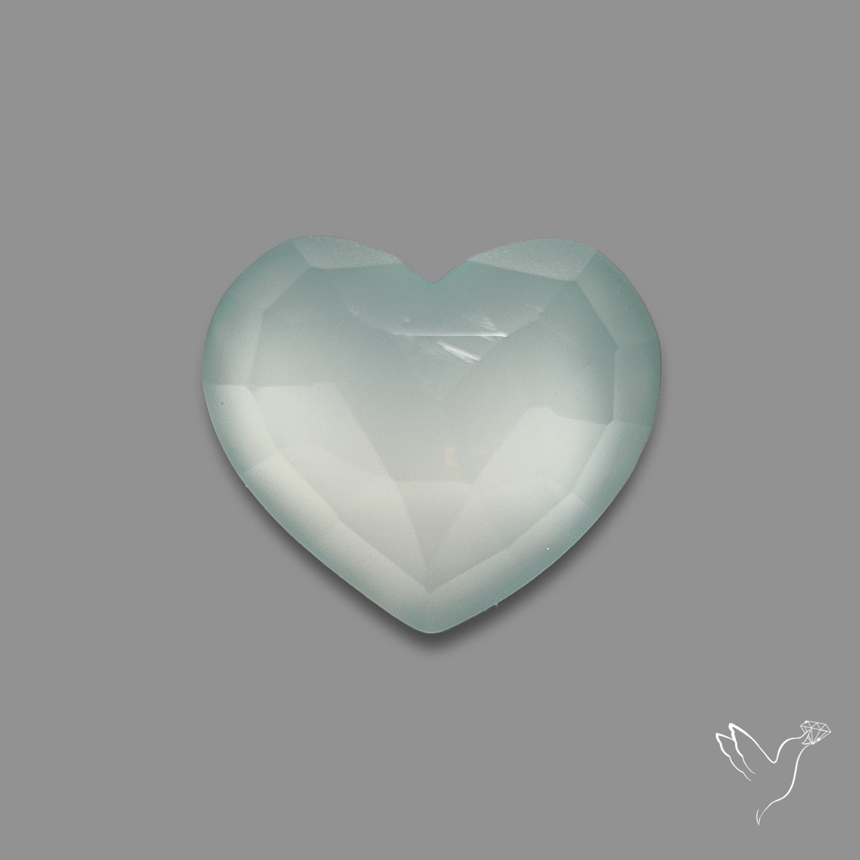 Rose Cut Aquamarine Heart