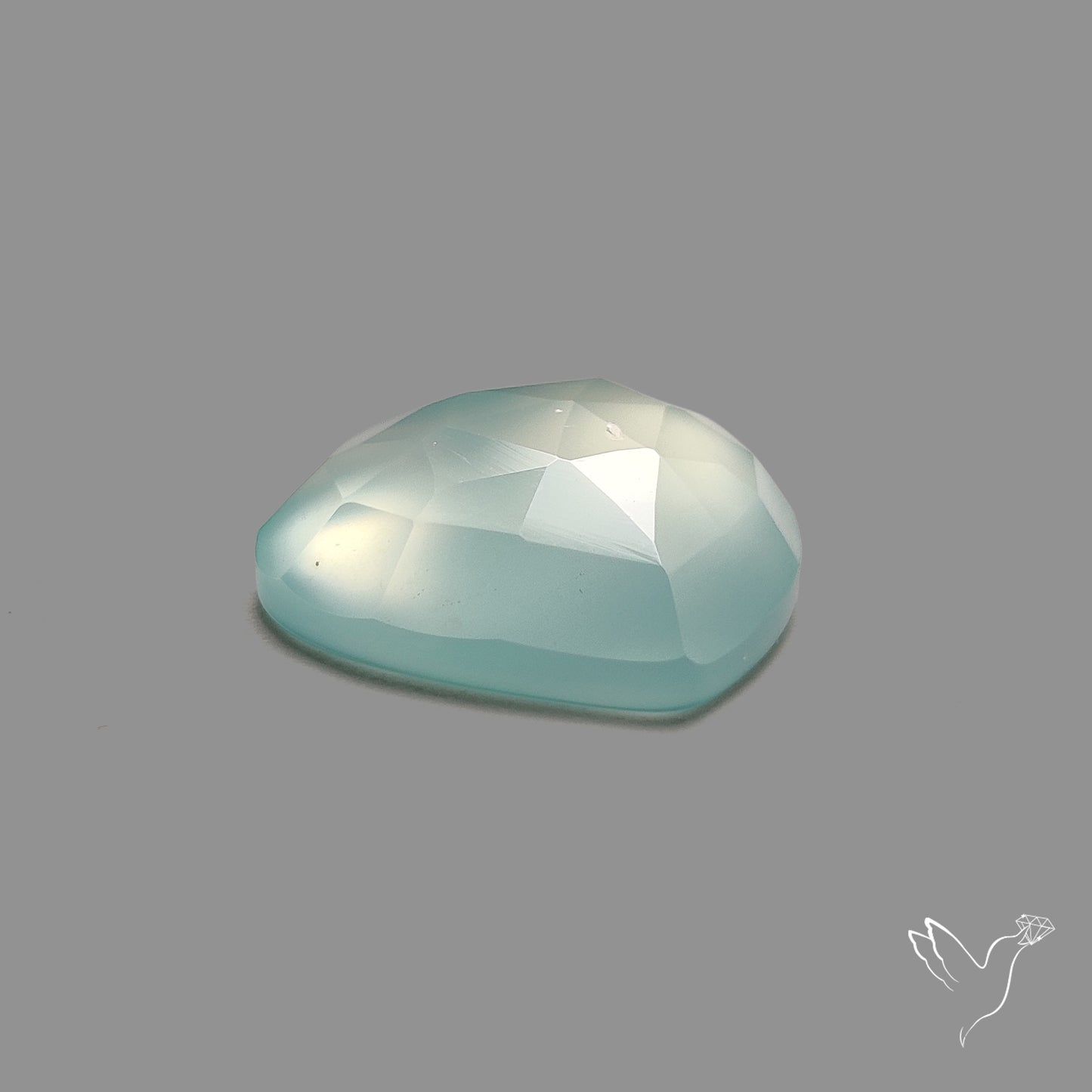 Rose Cut Aquamarine Heart