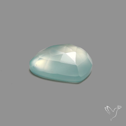 Rose Cut Aquamarine Heart