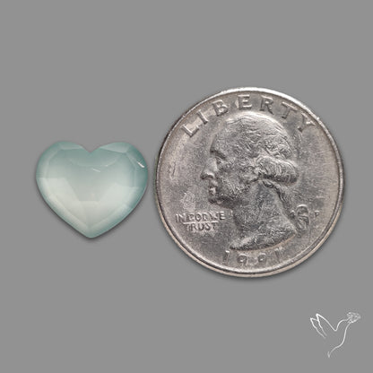 Rose Cut Aquamarine Heart