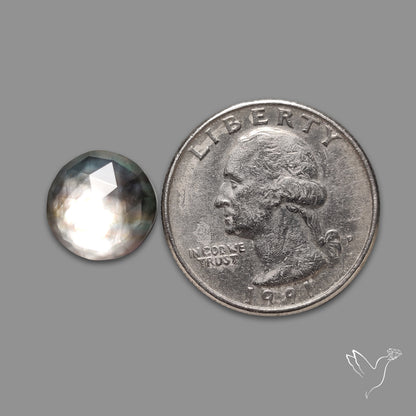 Rose Cut Himalayan Quartz With Black Mother Of Pearl Doublet
