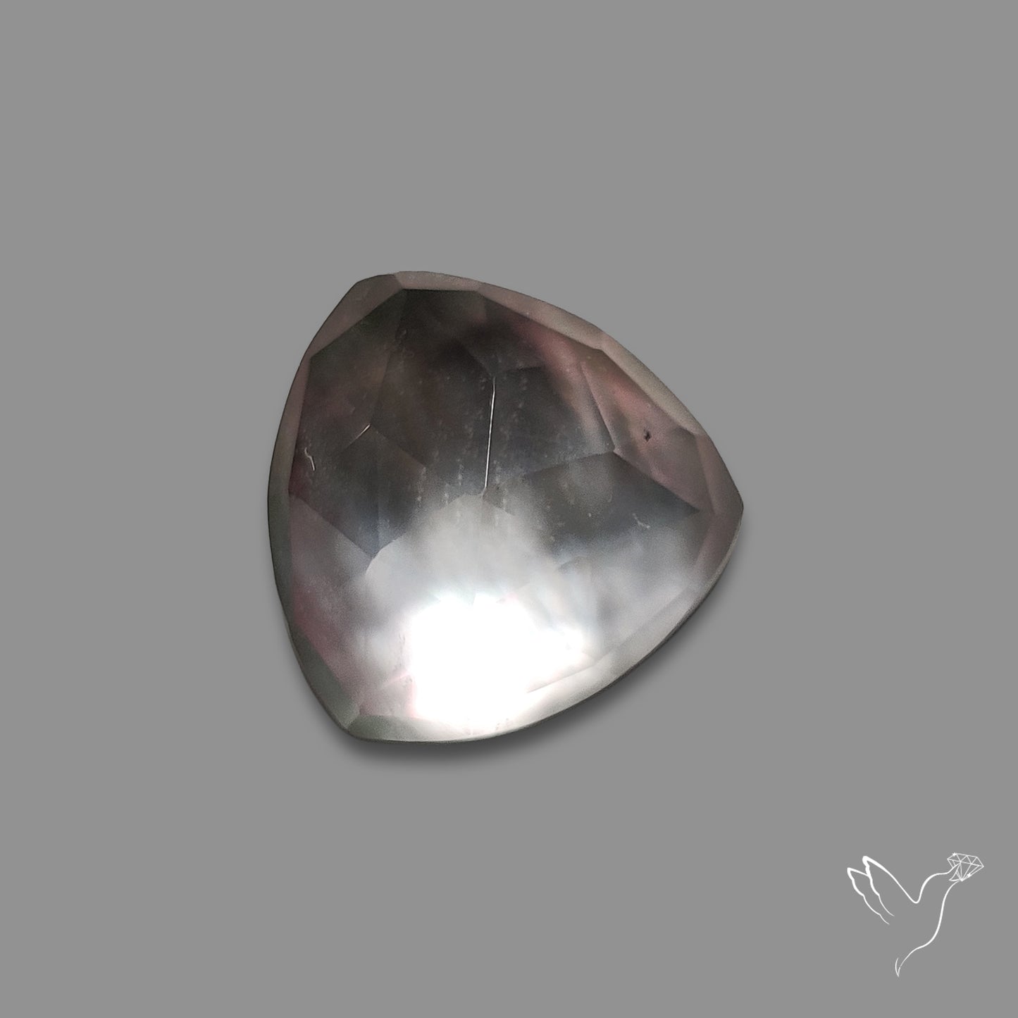 Rose Cut Himalayan Quartz With Black Mother Of Pearl Doublet