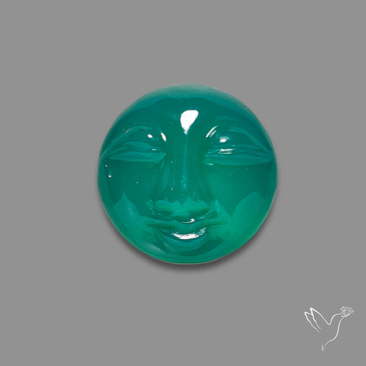 Chrome Chalcedony Moonface Carving