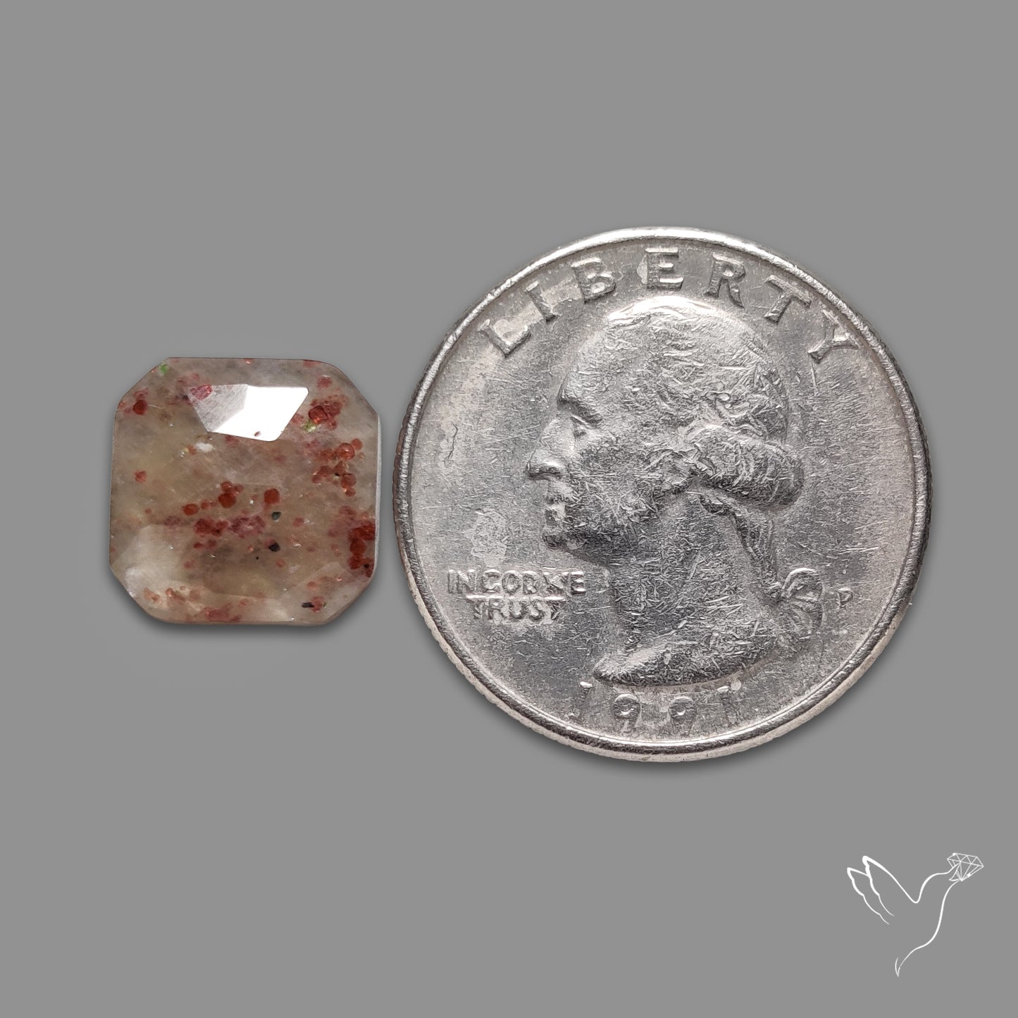 Garnet in Quartz Rose Cut