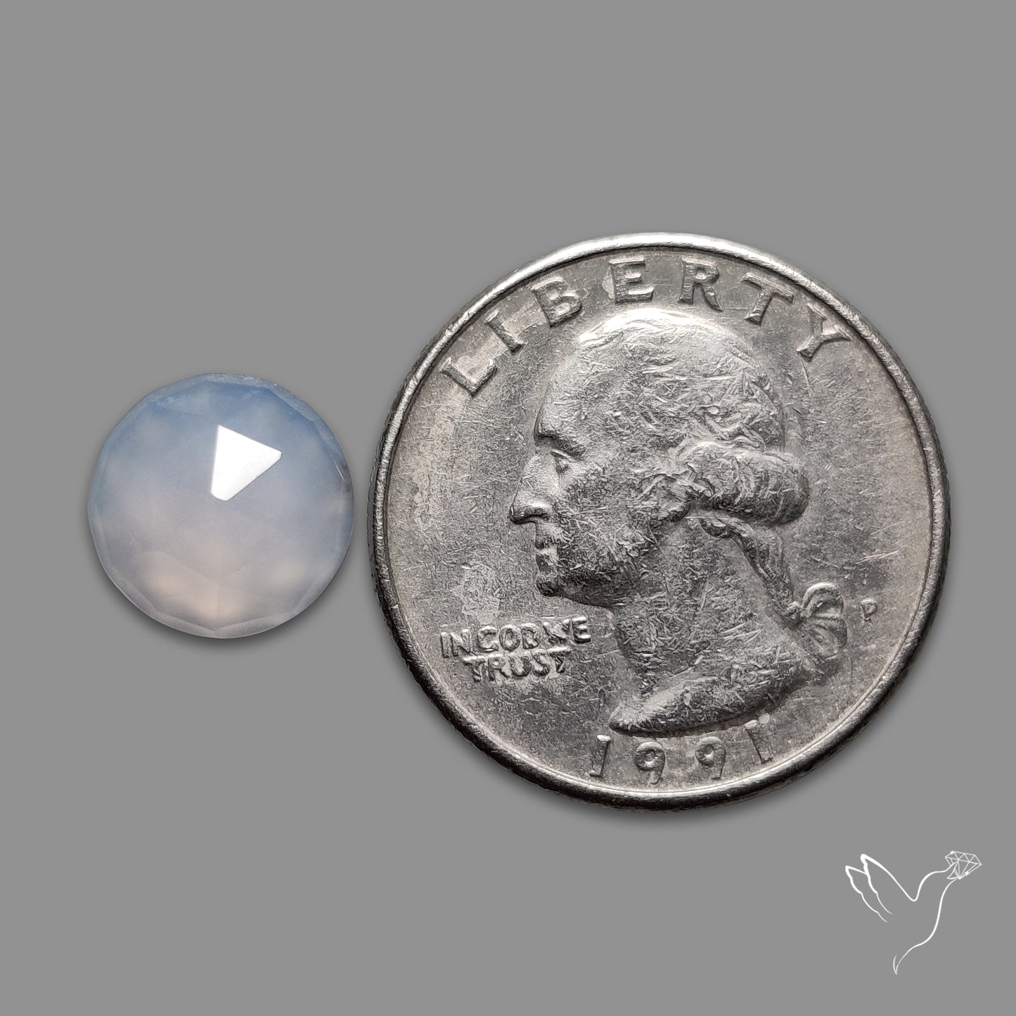 Rose Cut Namibian Blue Chalcedony