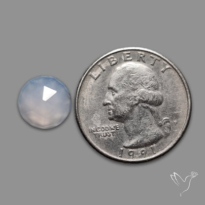Rose Cut Namibian Blue Chalcedony