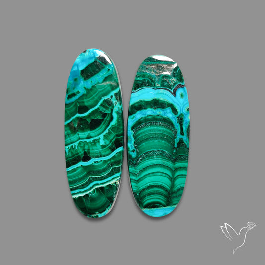 Chrysocolla In Malachite Pair