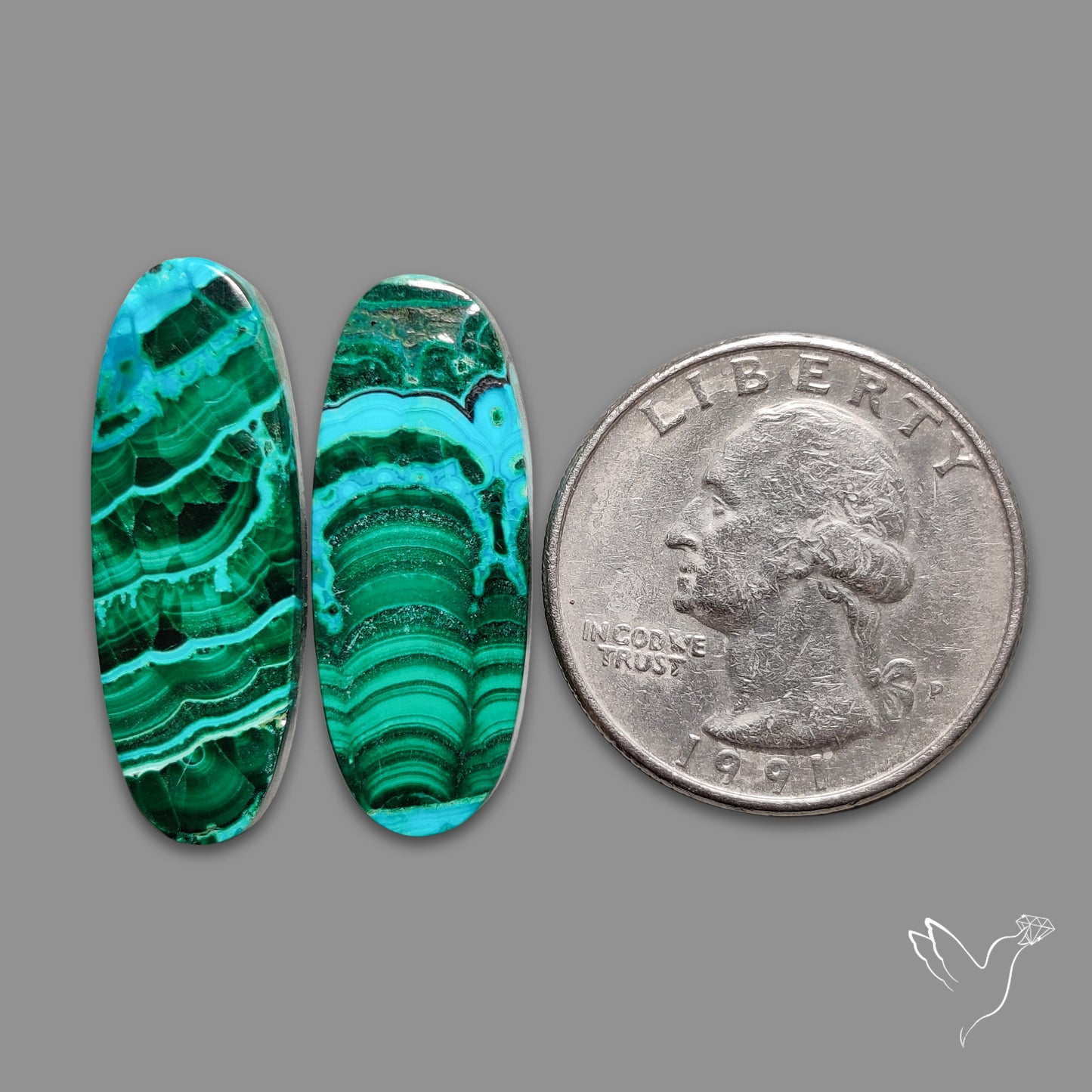 Chrysocolla In Malachite Pair