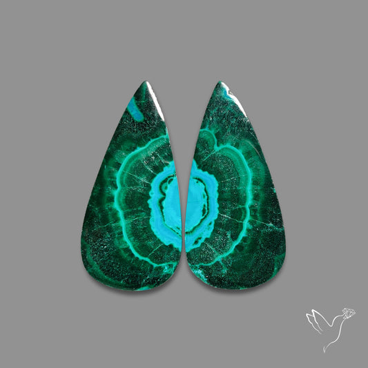 Chrysocolla In Malachite Pair
