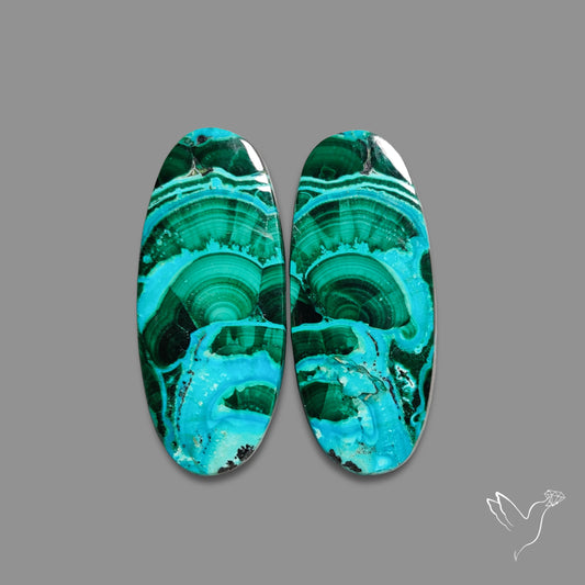 Chrysocolla In Malachite Pair