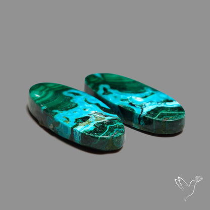 Chrysocolla In Malachite Pair
