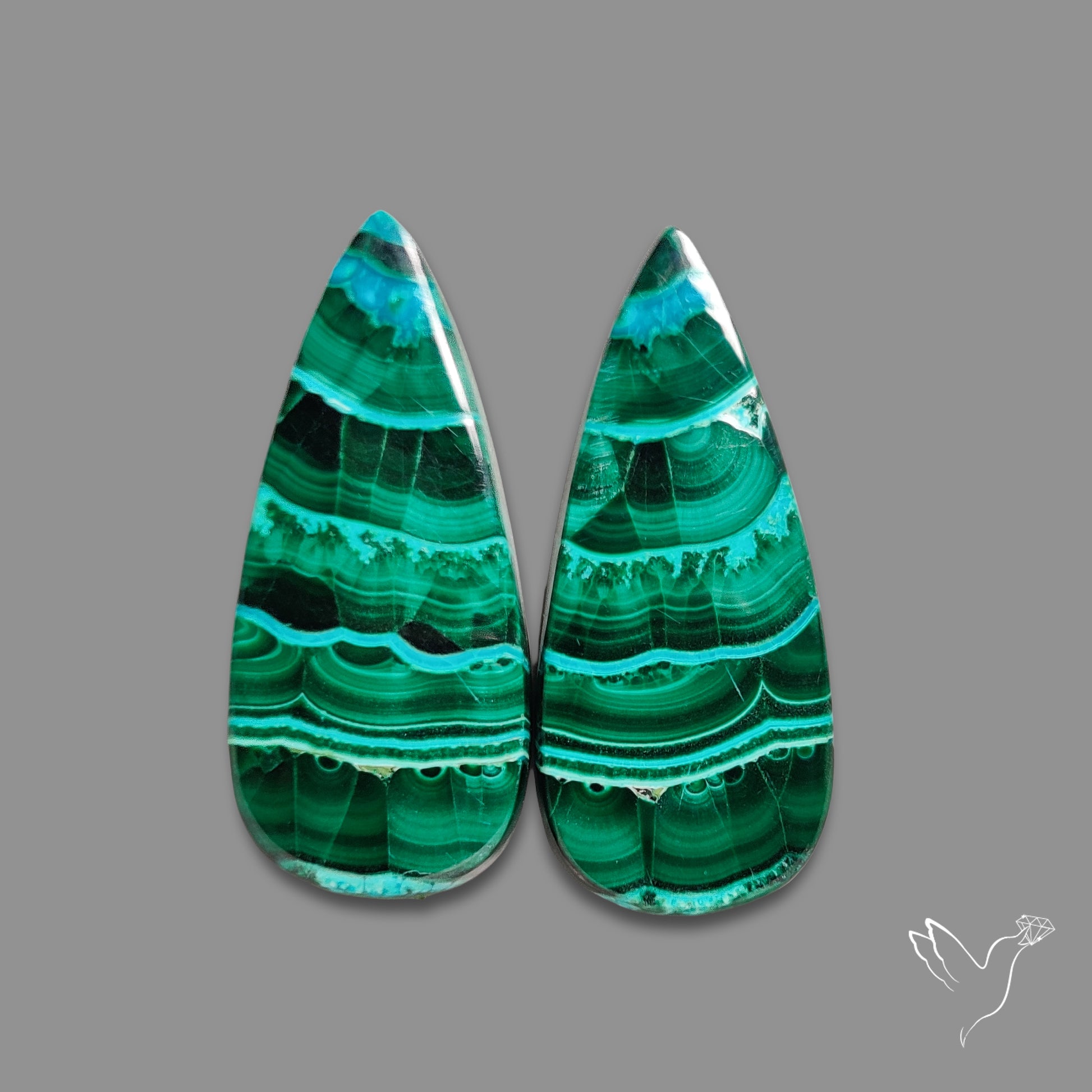 Chrysocolla In Malachite Pair