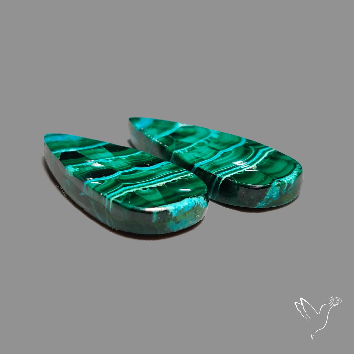 Chrysocolla In Malachite Pair
