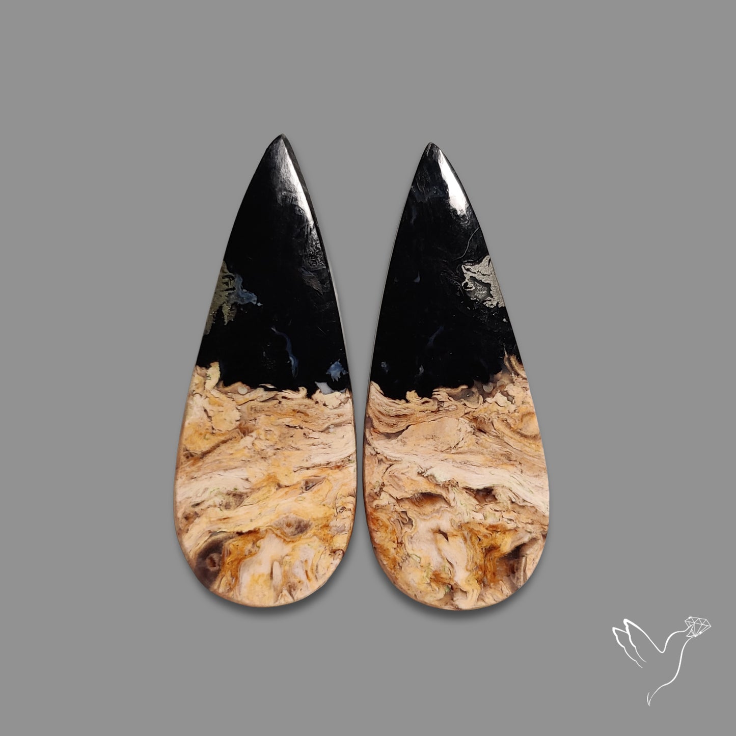 Indonesian Palmroot Agate Pair
