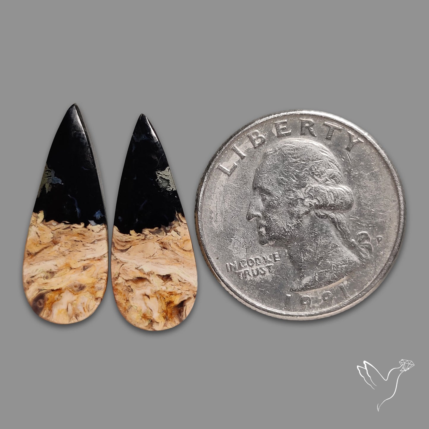 Indonesian Palmroot Agate Pair