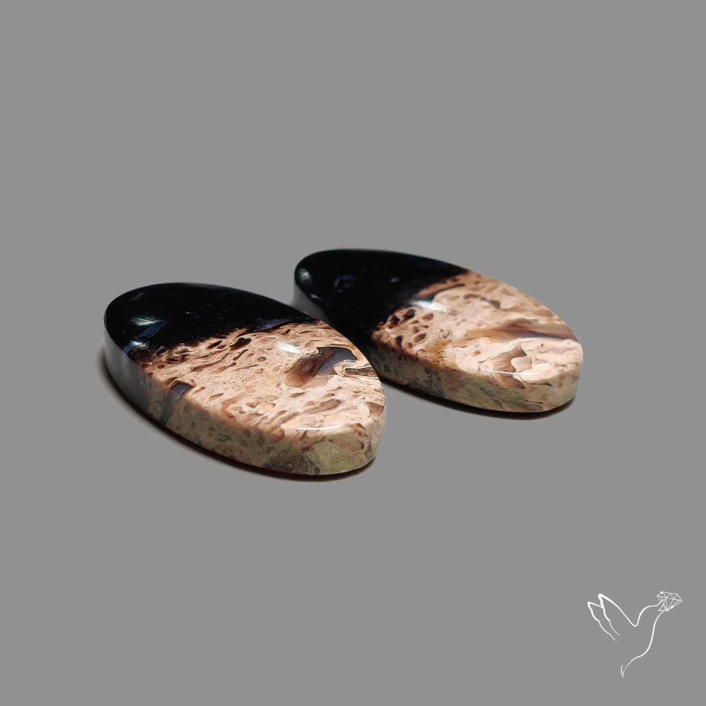 Indonesian Palmroot Agate Pair