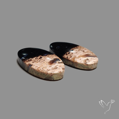 Indonesian Palmroot Agate Pair