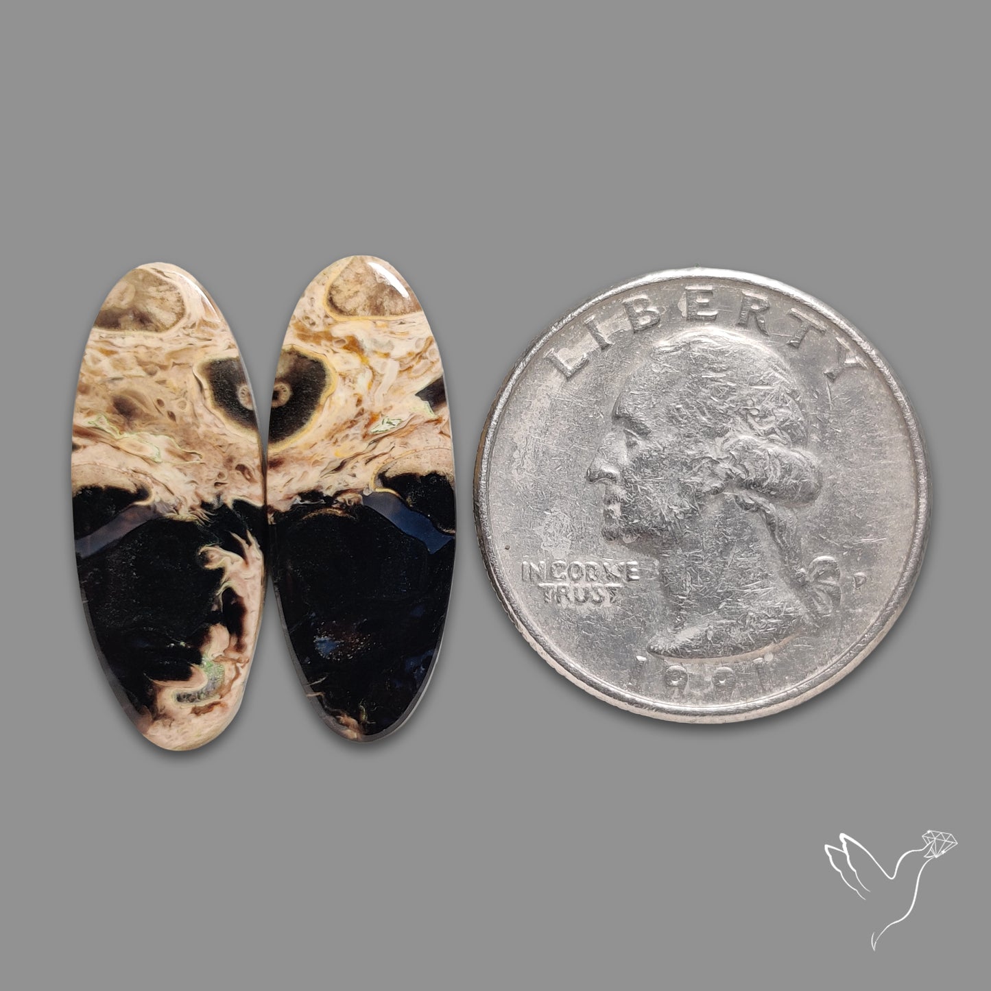Indonesian Palmroot Agate Pair
