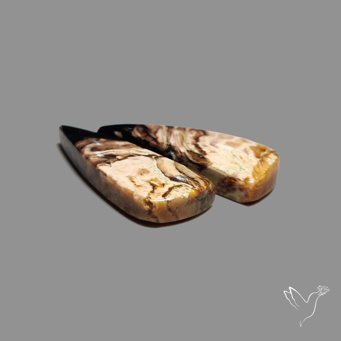 Indonesian Palmroot Agate Pair
