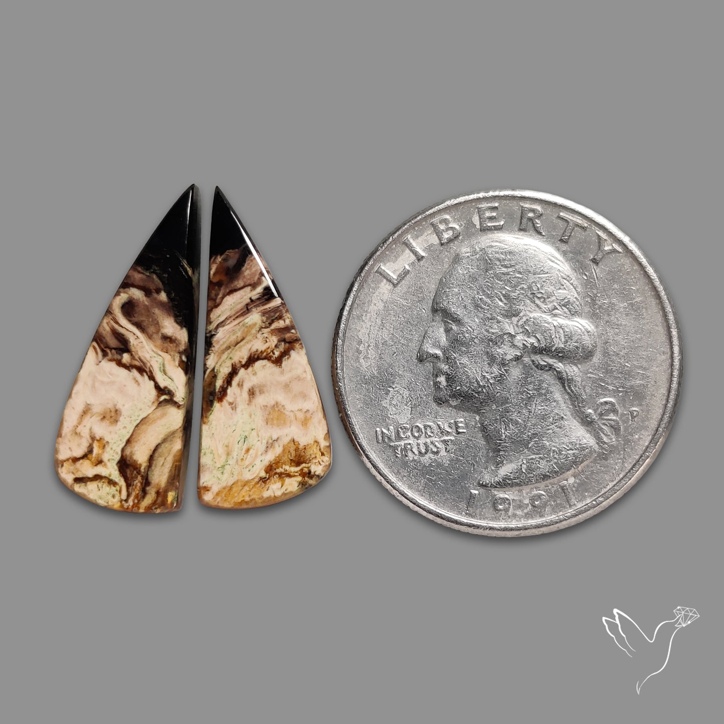 Indonesian Palmroot Agate Pair