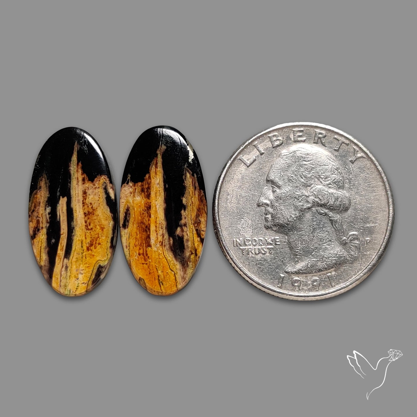 Indonesian Palmroot Agate Pair