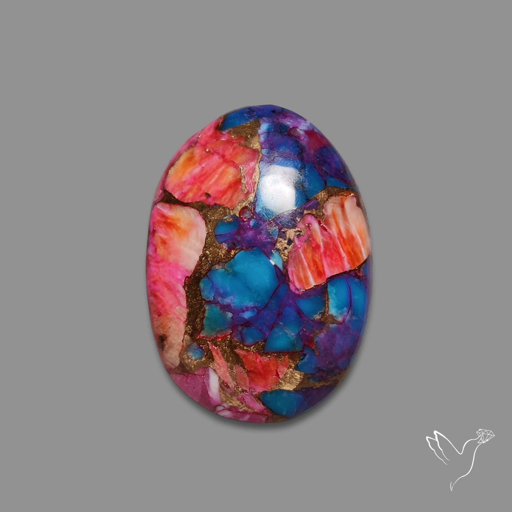 Spiny Oyster Mohave Turquoise Cabochon