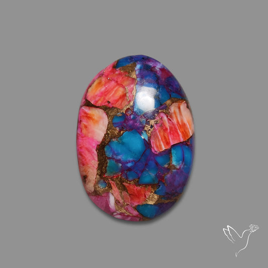 Spiny Oyster Mohave Turquoise Cabochon