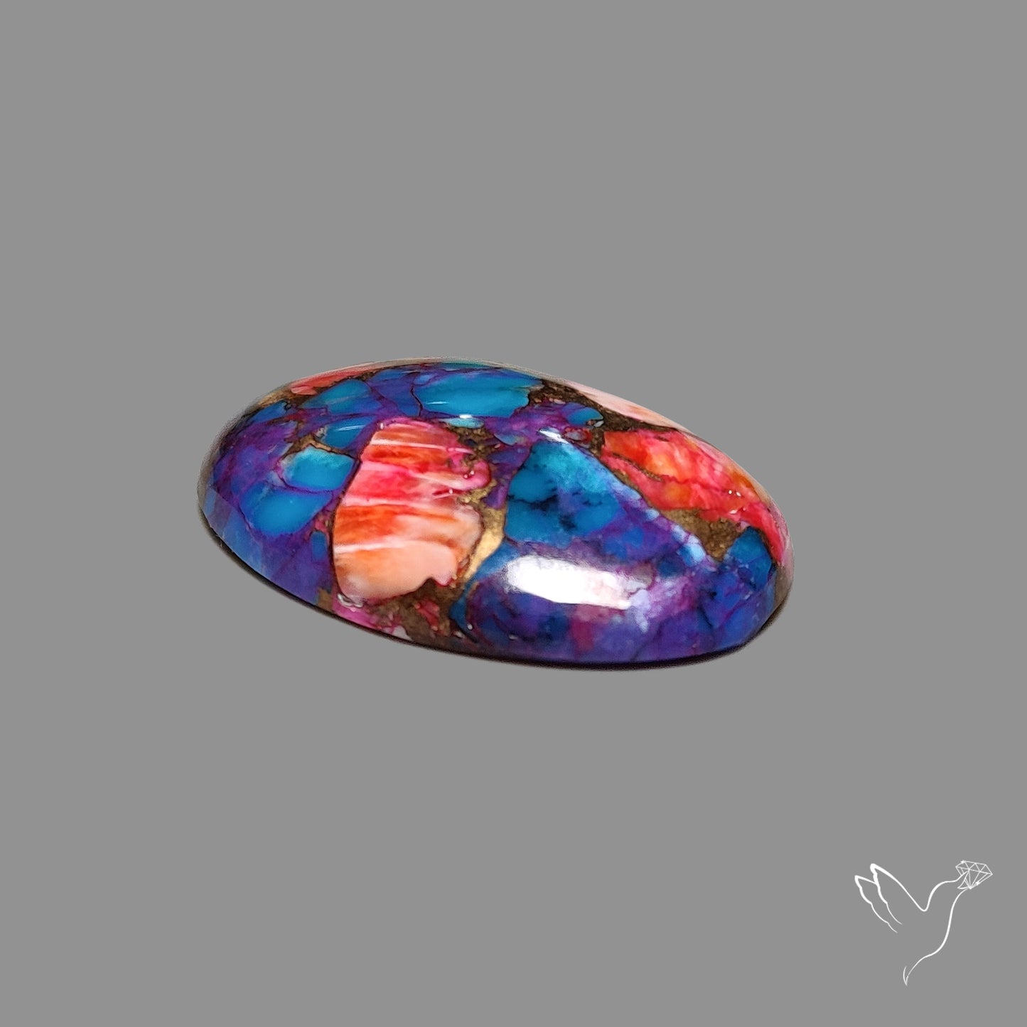 Spiny Oyster Mohave Turquoise Cabochon