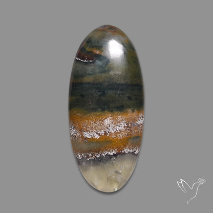 Quartz with Fluorite and Cuprite Cabochon