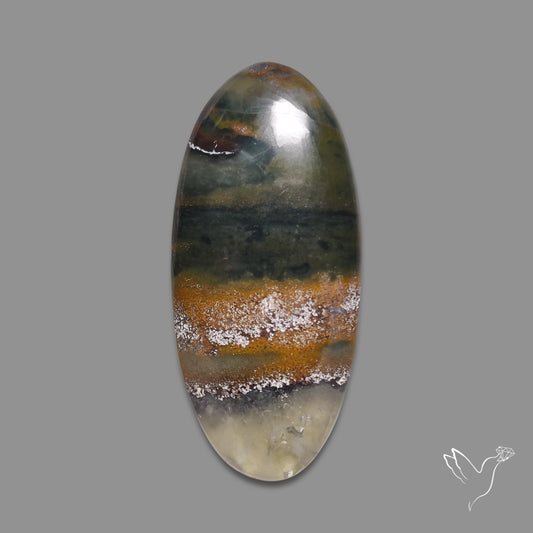 Quartz with Fluorite and Cuprite Cabochon