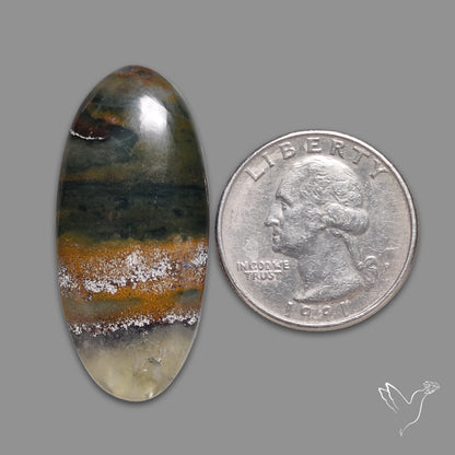 Quartz with Fluorite and Cuprite Cabochon