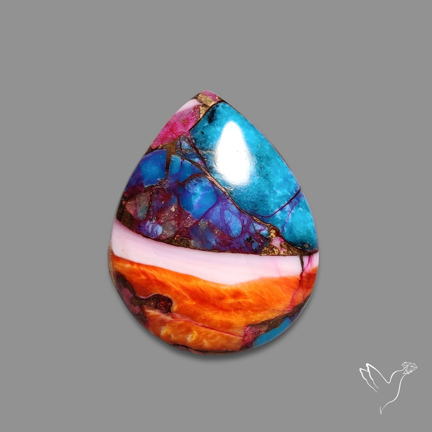 Spiny Oyster Mohave Turquoise Cabochon