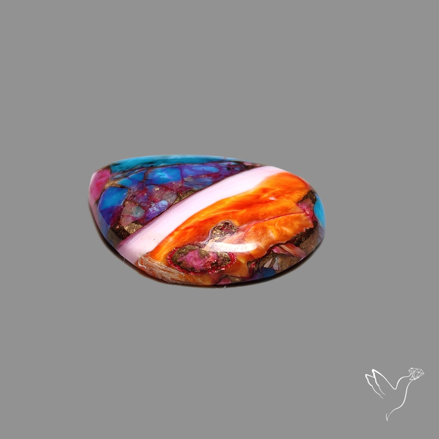 Spiny Oyster Mohave Turquoise Cabochon