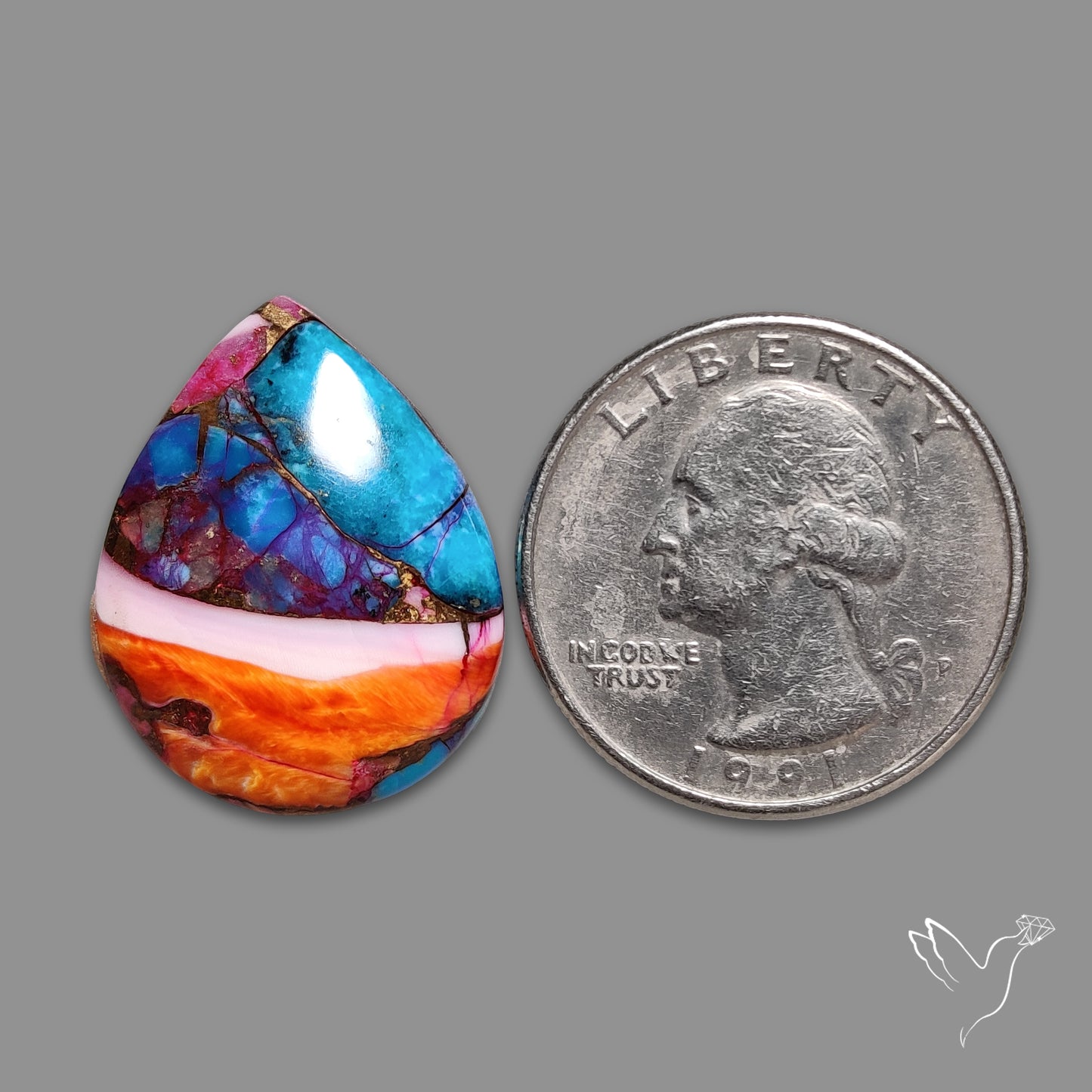 Spiny Oyster Mohave Turquoise Cabochon