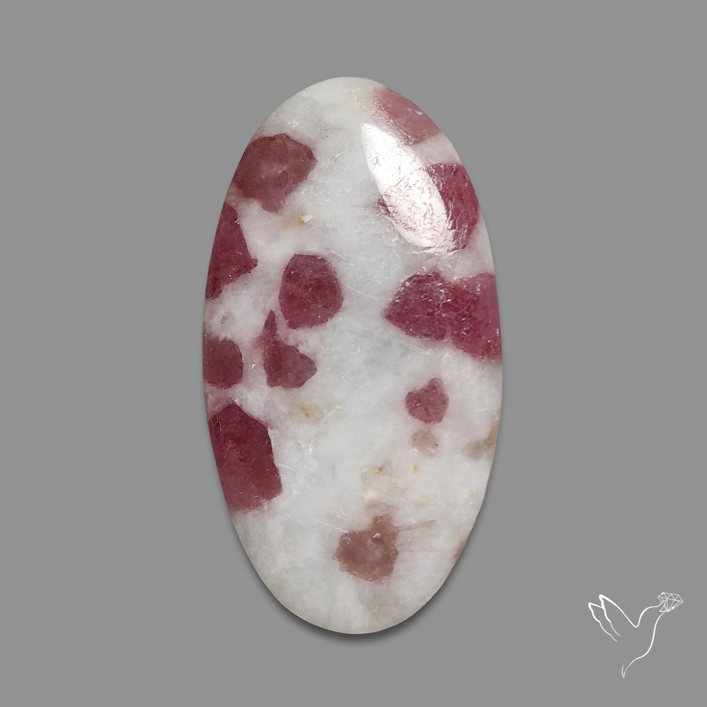 Pink Tourmaline In Quartz Cabochon