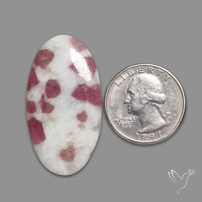 Pink Tourmaline In Quartz Cabochon