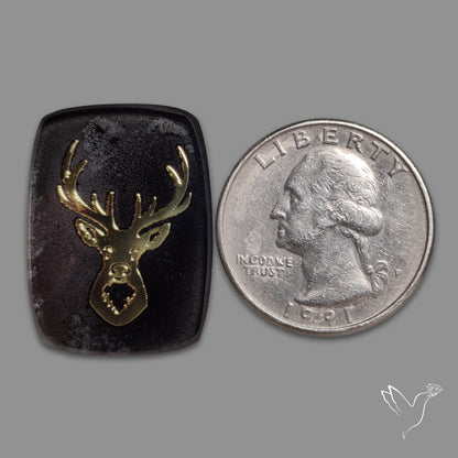 Gilded Reindeer inlay in Black Onyx