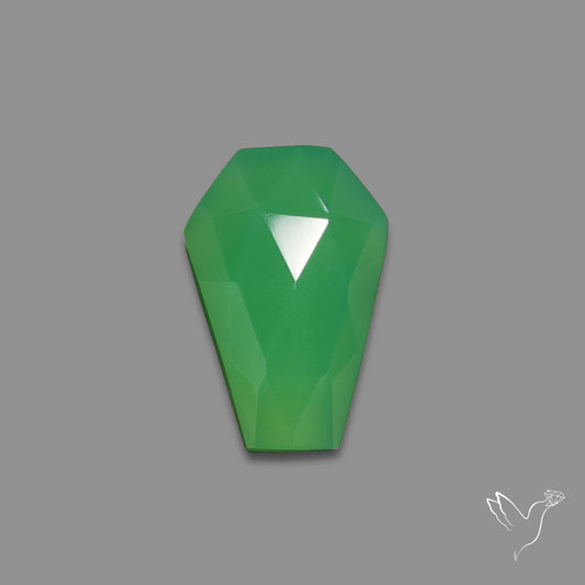 Rose Cut Gemmy Chrysoprase Coffin