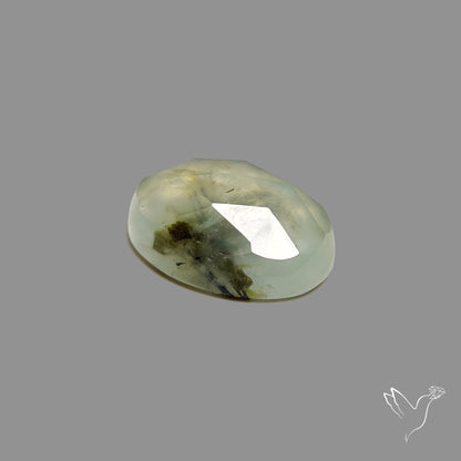 Rose Cut Black Tourmalinated Prehnite