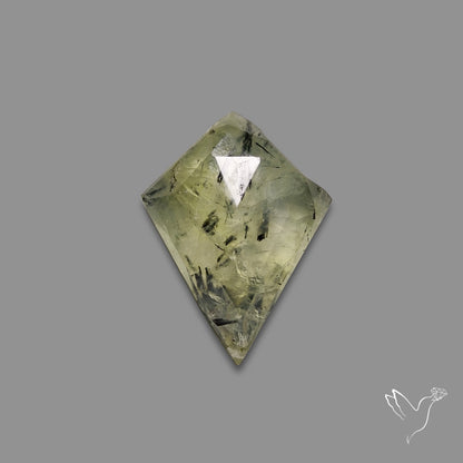 Rose Cut Black Tourmalinated Prehnite
