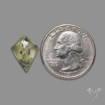 Rose Cut Black Tourmalinated Prehnite