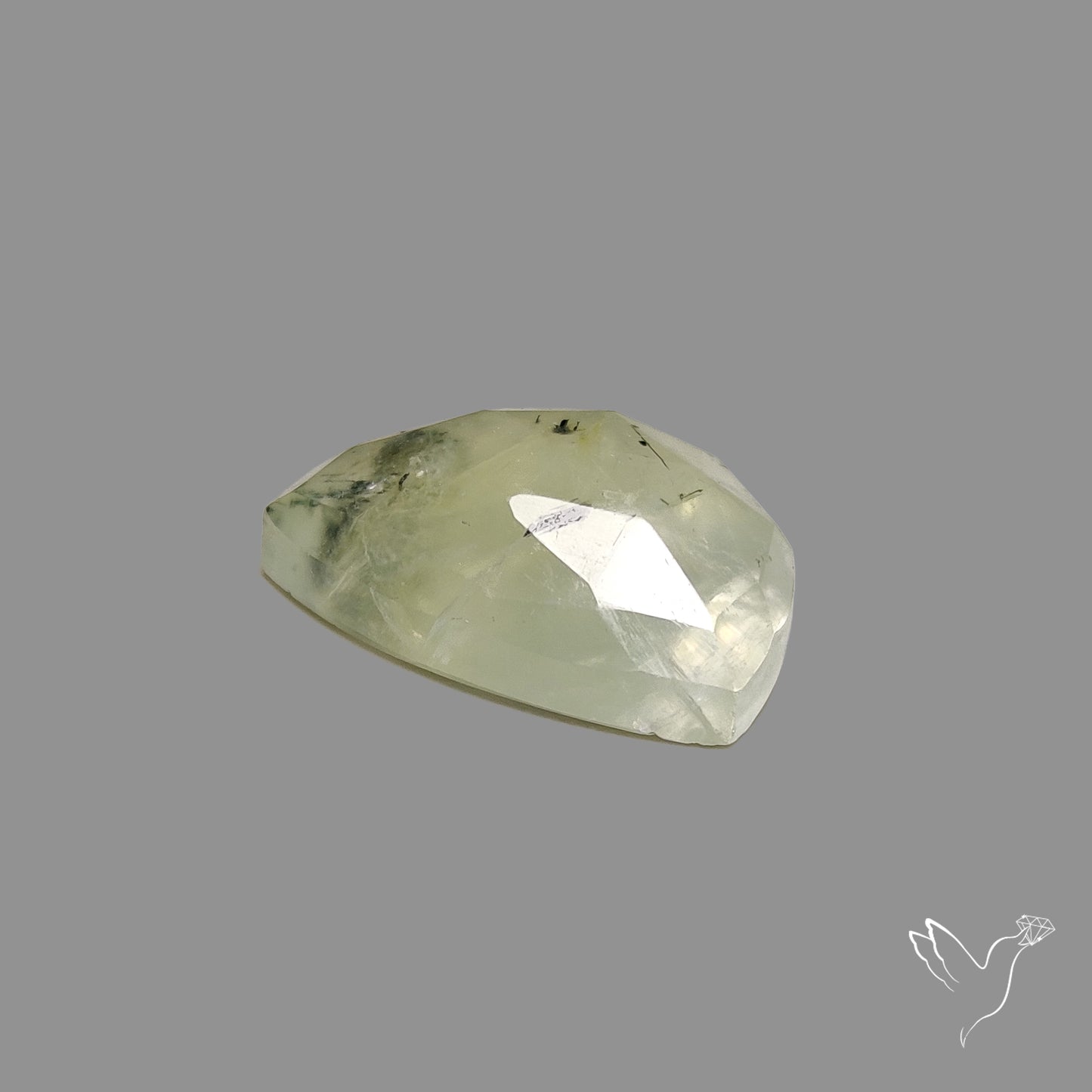 Rose Cut Black Tourmalinated Prehnite