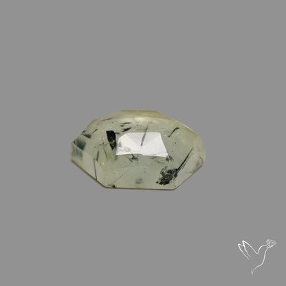 Rose Cut Black Tourmalinated Prehnite