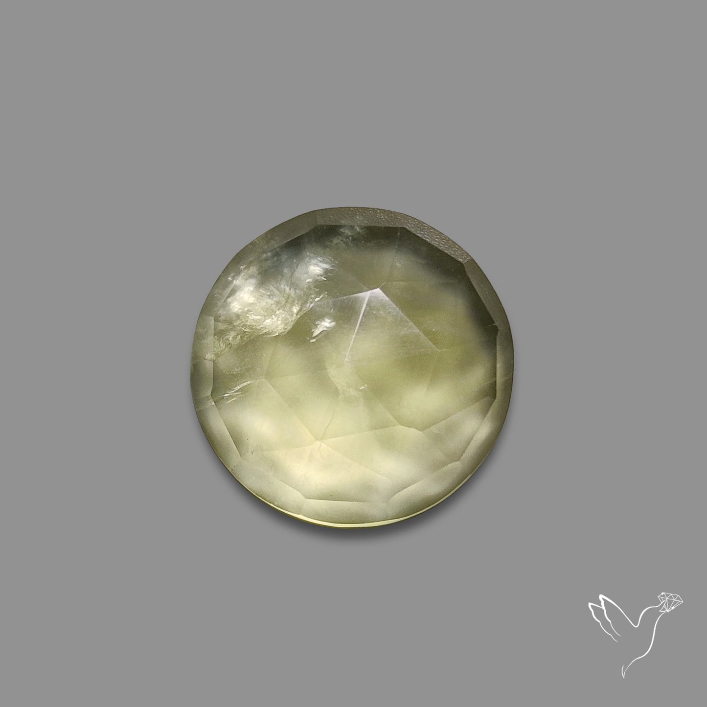 Rose Cut Black Tourmalinated Prehnite