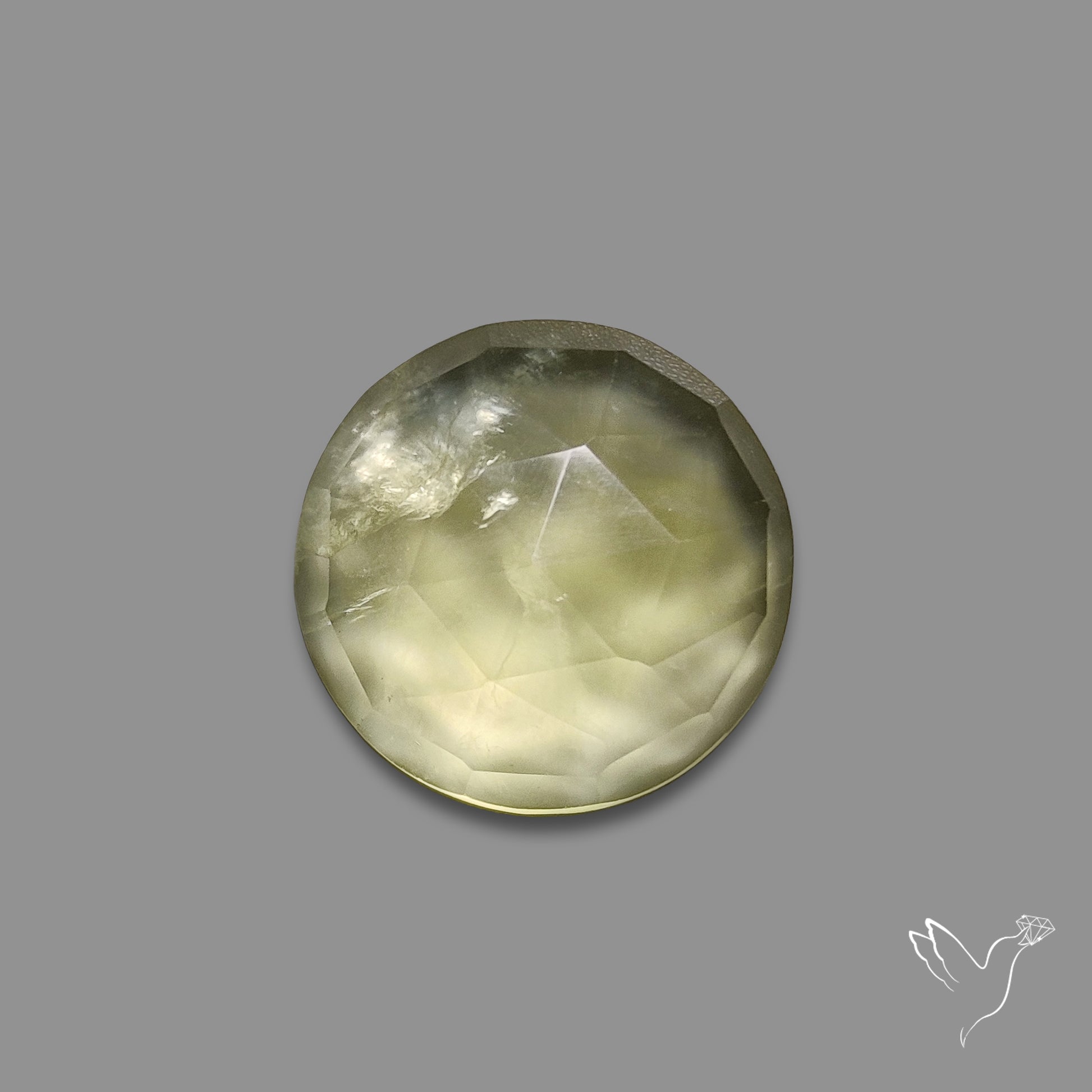Rose Cut Black Tourmalinated Prehnite