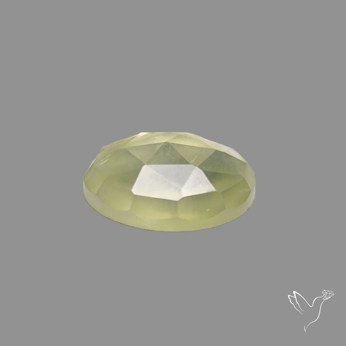Rose Cut Black Tourmalinated Prehnite